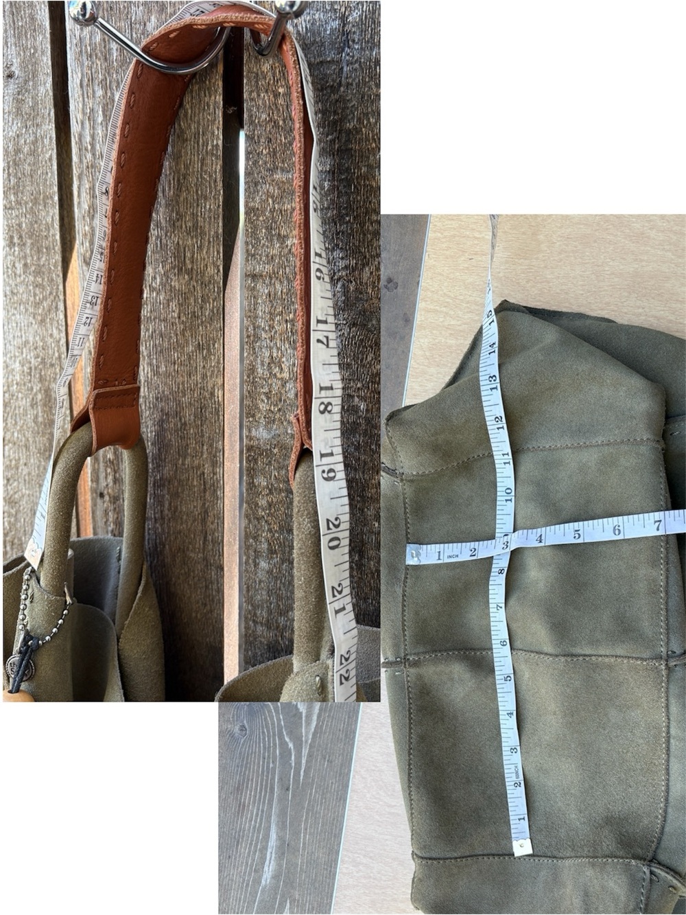 The Sak Los Feliz Moss Green Suede Leather Slouchie Hobo Bag - Picture 8 of 16